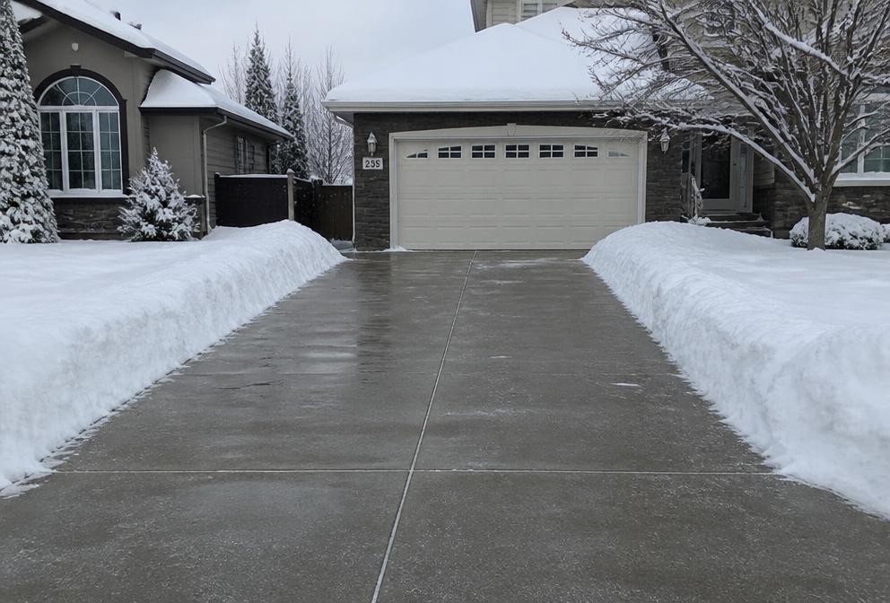 Clean driveway after snow removal